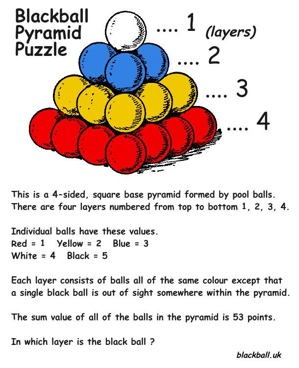 blackball pool puzzle balls pyramid layers