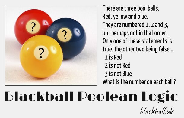 blackball pool puzzle balls boolean logic